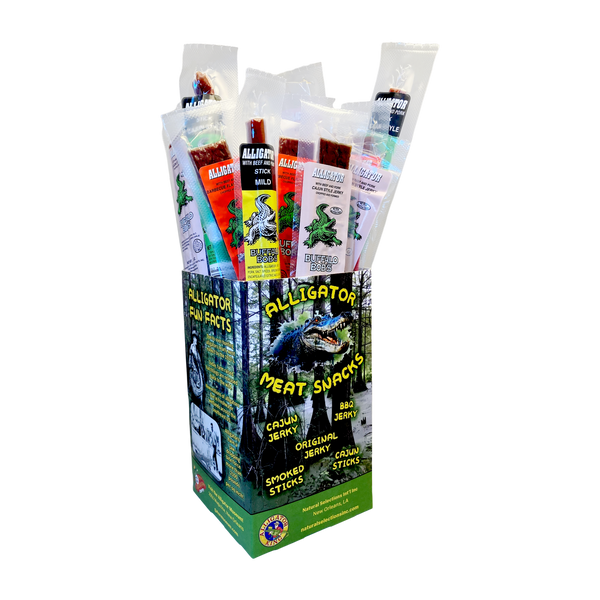 24 Piece Snack Pack - Single Flavor of any Exotic or Alligator Jerky or Stick