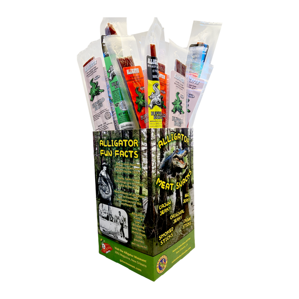 24 Piece Snack Pack - Single Flavor of any Exotic or Alligator Jerky or Stick