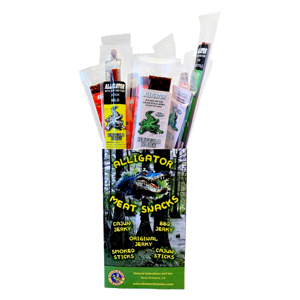 24 Piece Snack Pack - Single Flavor of any Exotic or Alligator Jerky or Stick