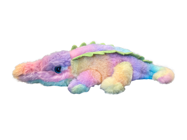 Super Soft Rainbow Patterned Gator Plush - 3 Sizes