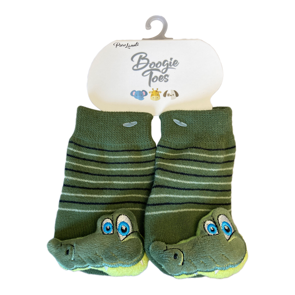 Alligator Boogie Toes Rattle Socks - 2 Sizes for infants and toddlers