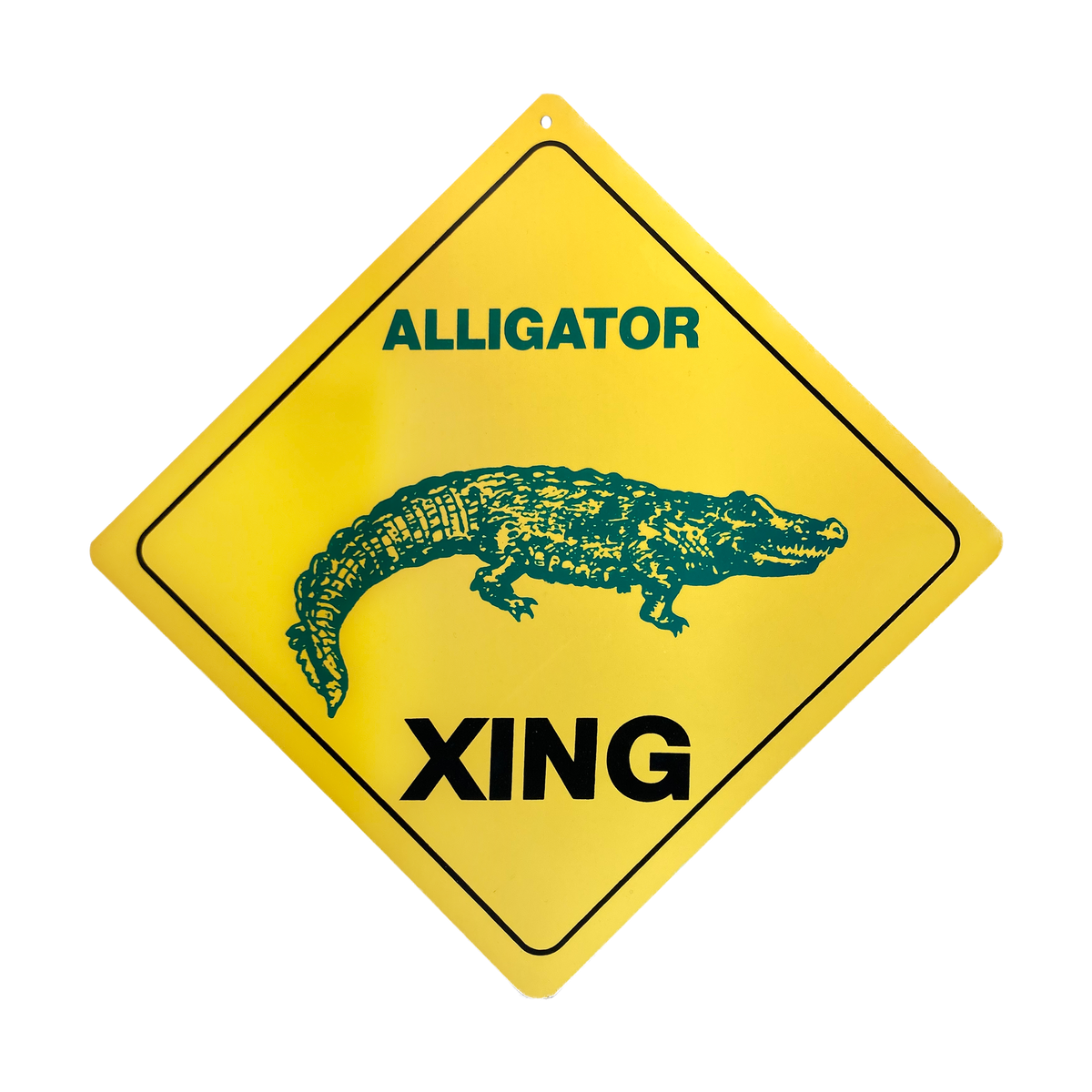 Alligator X-Ing Sign - yellow pvc plastic