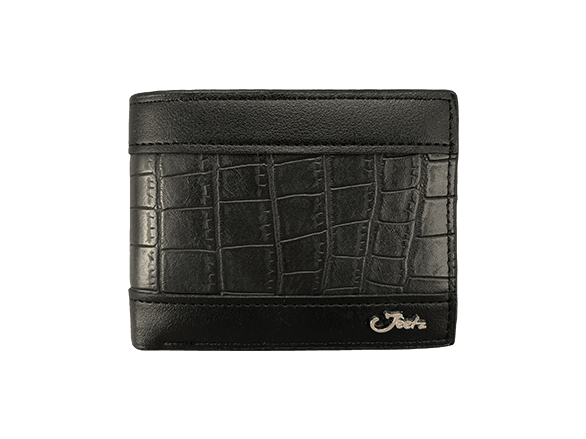 crocodile leather black brown wallet