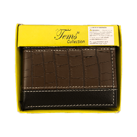 crocodile leather black brown wallet