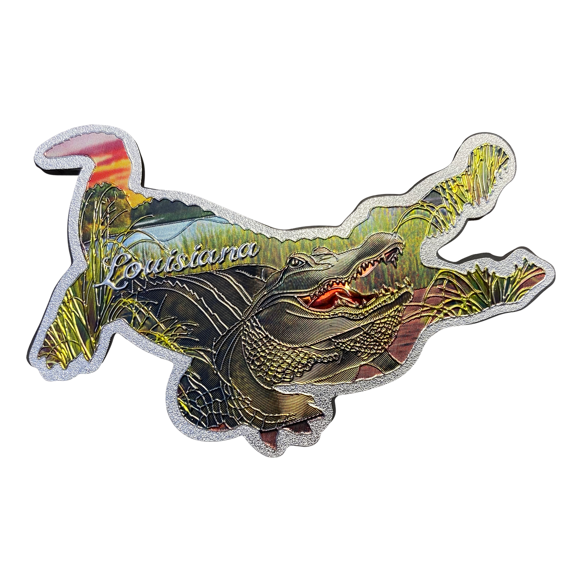 Gator Shaped with Colorful Reflective Foil Alligator King