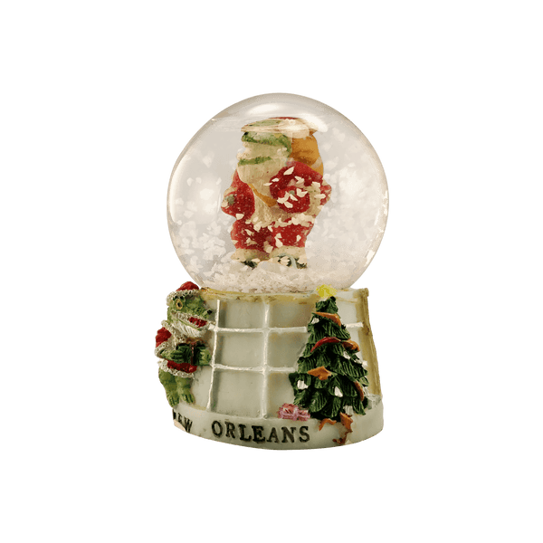 alligator santa snow globe