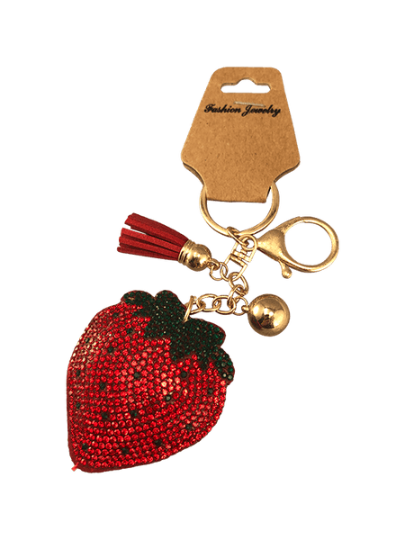 strawberry charm keychain