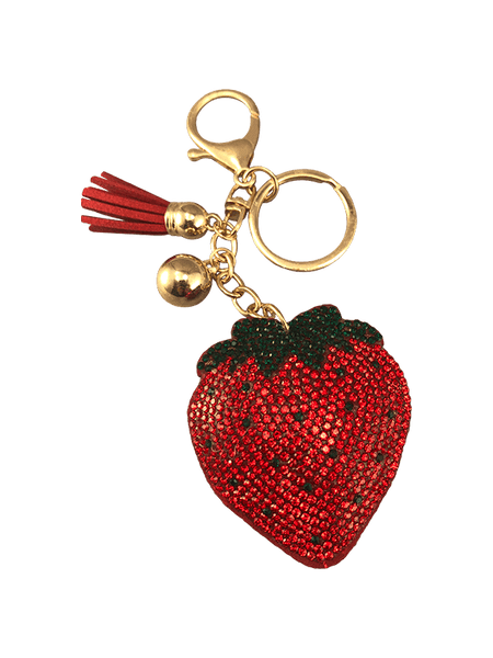 strawberry charm keychain