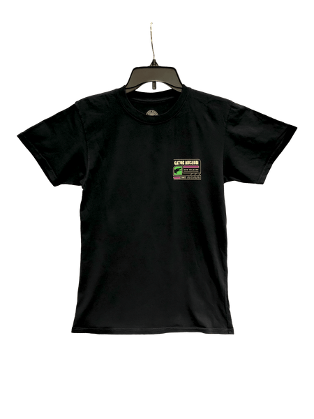 Our signature shirt - Gator Museum Est. 2022 on the front with colorful neon gator on the  back, (Adult)