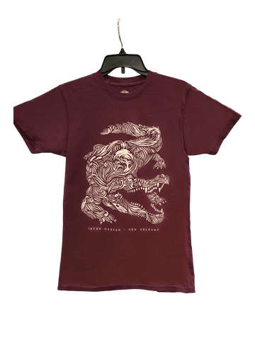 Gorgeous and Dreamy Wetlands Geometric Alligator Gator Museum T-Shirt  (Adult)