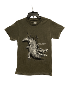 King of the Swamp T-Shirt on heather gray green  (Adult)