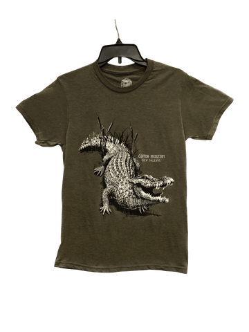 King of the Swamp T-Shirt on heather gray green  (Adult)