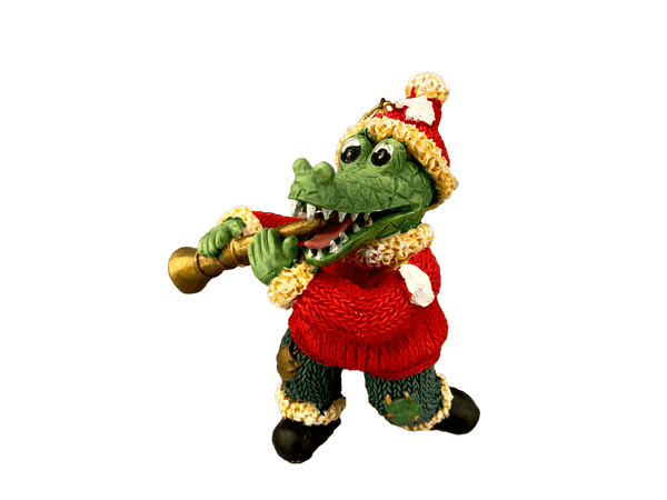 santa alligator clarinet ornament