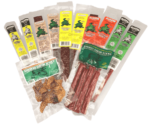 12 Piece Alligator Share Pack - get all 7 Buffalo Bob's and T'Jeff' Gator Jerky and Sticks