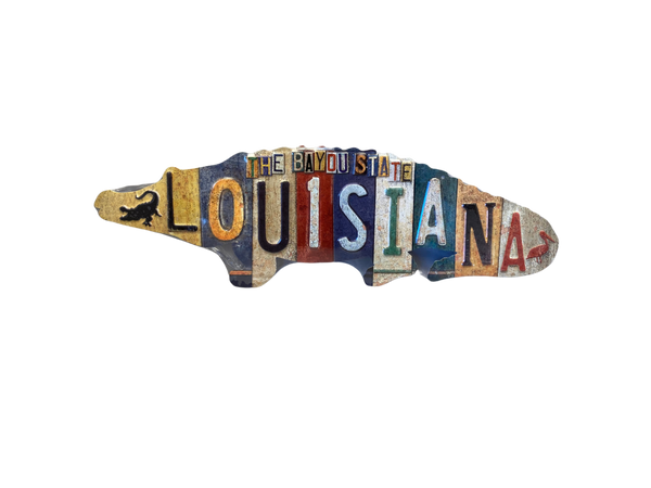 15” Gator Patchwork Louisiana License sign