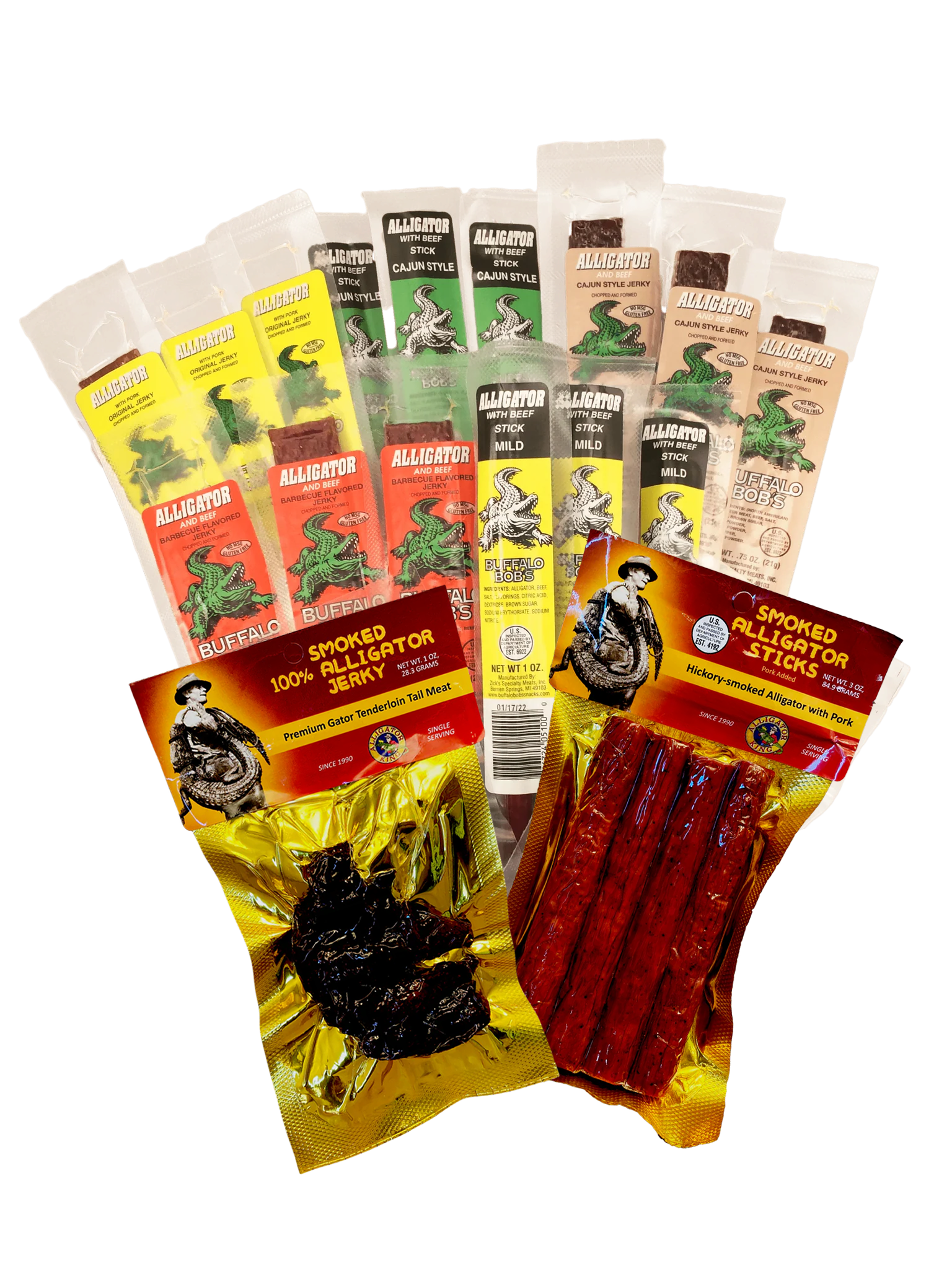 17 Piece Ultimate Gator Pack - Buffalo Bob's (3 ea) and Alligator King brand Jerky and Sticks