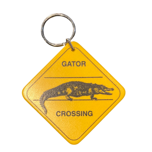 2 1/2” Yellow Gator Crossing Keyring