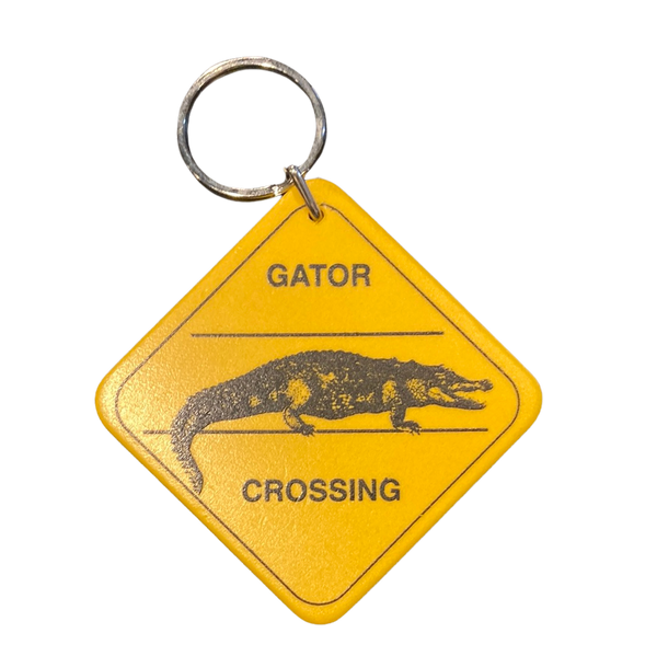 2 1/2” Yellow Gator Crossing Keyring