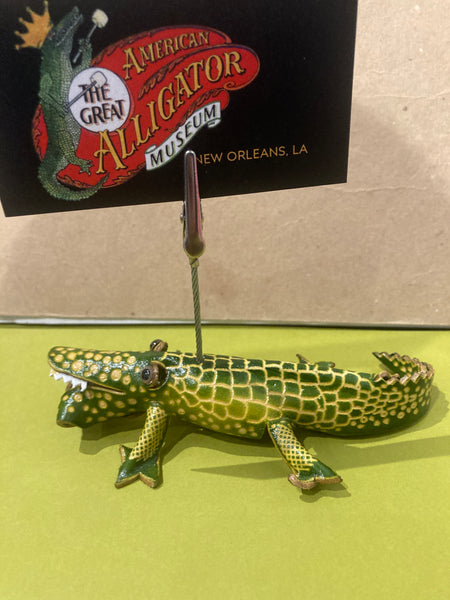 Sculpted Leather Alligator Clip - Photo Holder