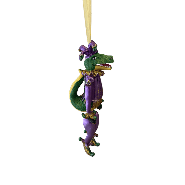 Jester Gator Ornament with Moving Legs