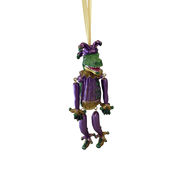 Jester Gator Ornament with Moving Legs