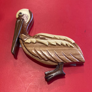 Gorgeous Pelican Magnet crafted of Exotic Woods