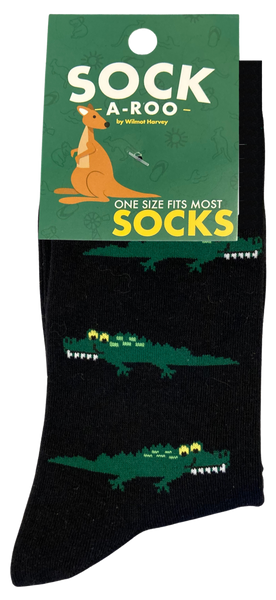 Black Adult Sock With Green Gator