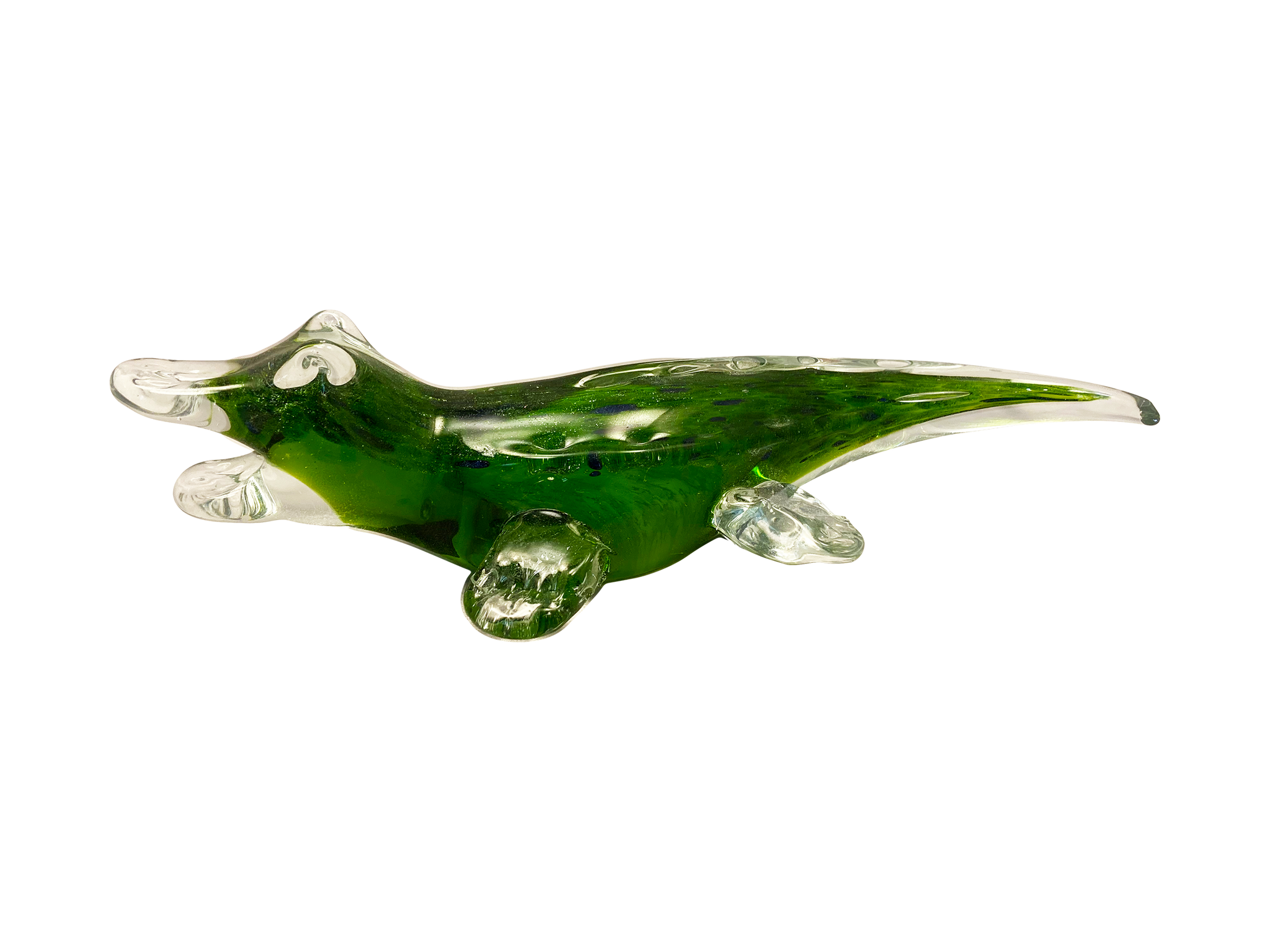 9 1/2” Art Glass Alligator Figurine