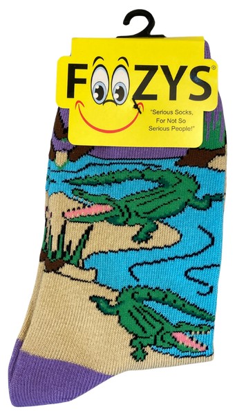 Purple or Orange Women's Socks with Lively Green Gators