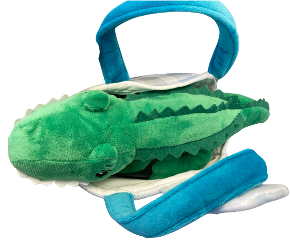 Happy Plush Gator in Embroidered Purse