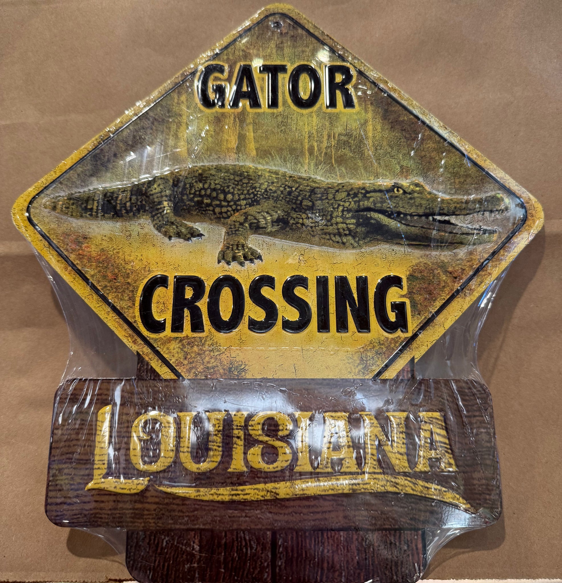 11” by 12” Gator Crossing Louisiana Sign