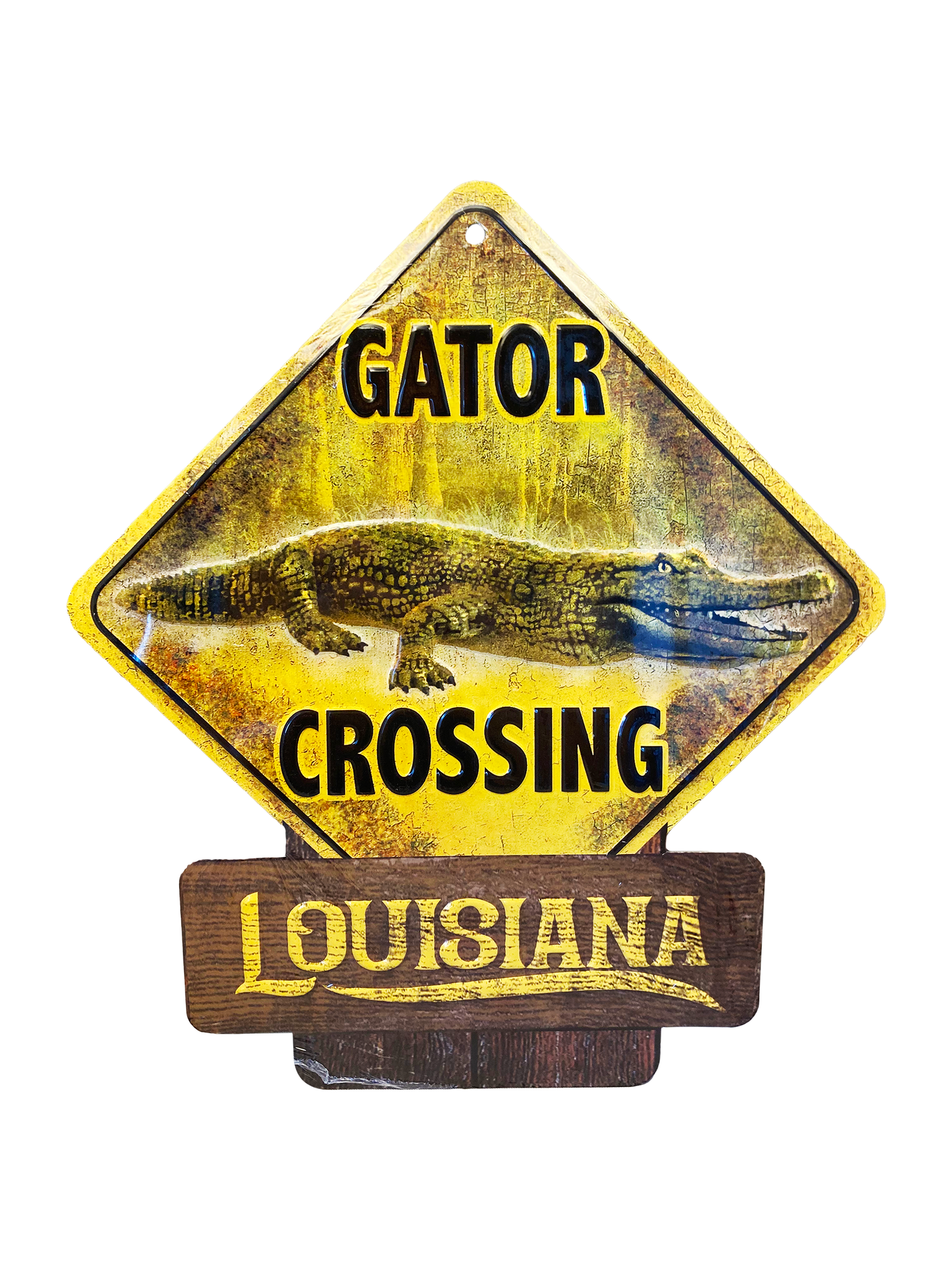 11” by 12” Gator Crossing Louisiana Sign