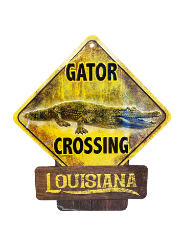 11” by 12” Gator Crossing Louisiana Sign