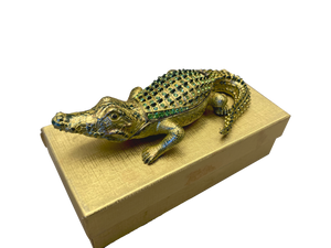 Gilded Alligator Trinket Box