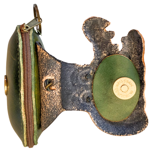 Leather Coin Purse with Happy Gator