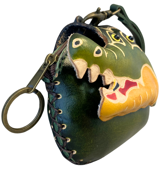 Leather Coin Purse with Happy Gator
