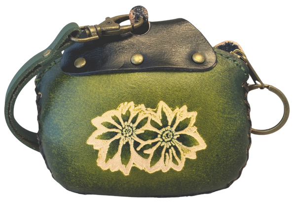Leather Coin Purse with Happy Gator