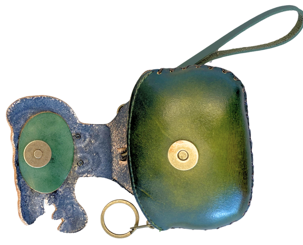 Leather Coin Purse with Happy Gator