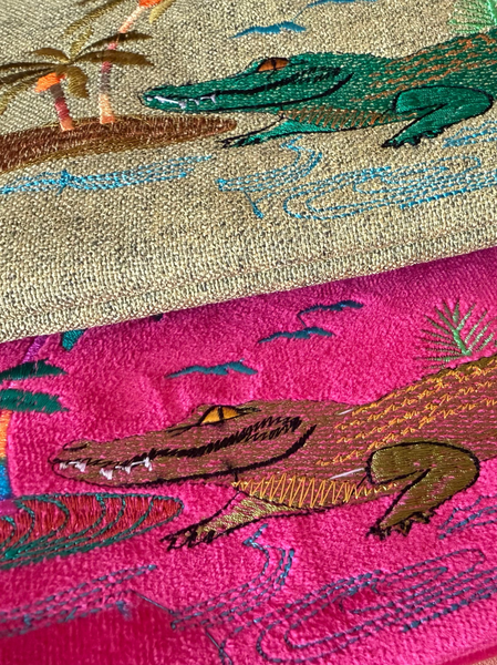 Embroidered Gator Design Wristlet or Clutch
