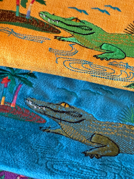 Embroidered Gator Design Wristlet or Clutch