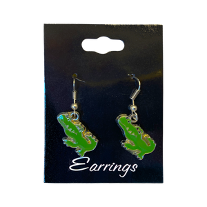 Cute Green Alligator Earrings