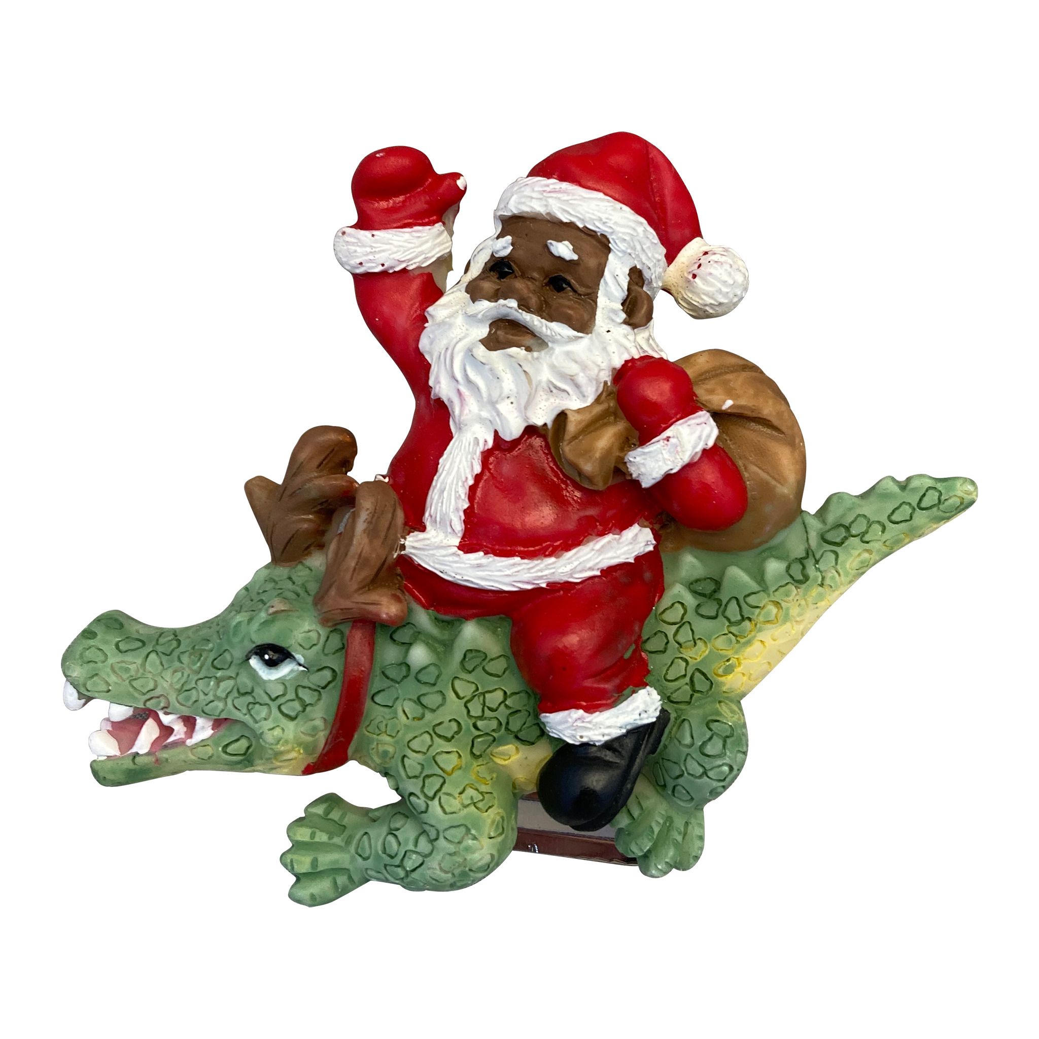 Santa Riding Alligator Magnet w/ Clip