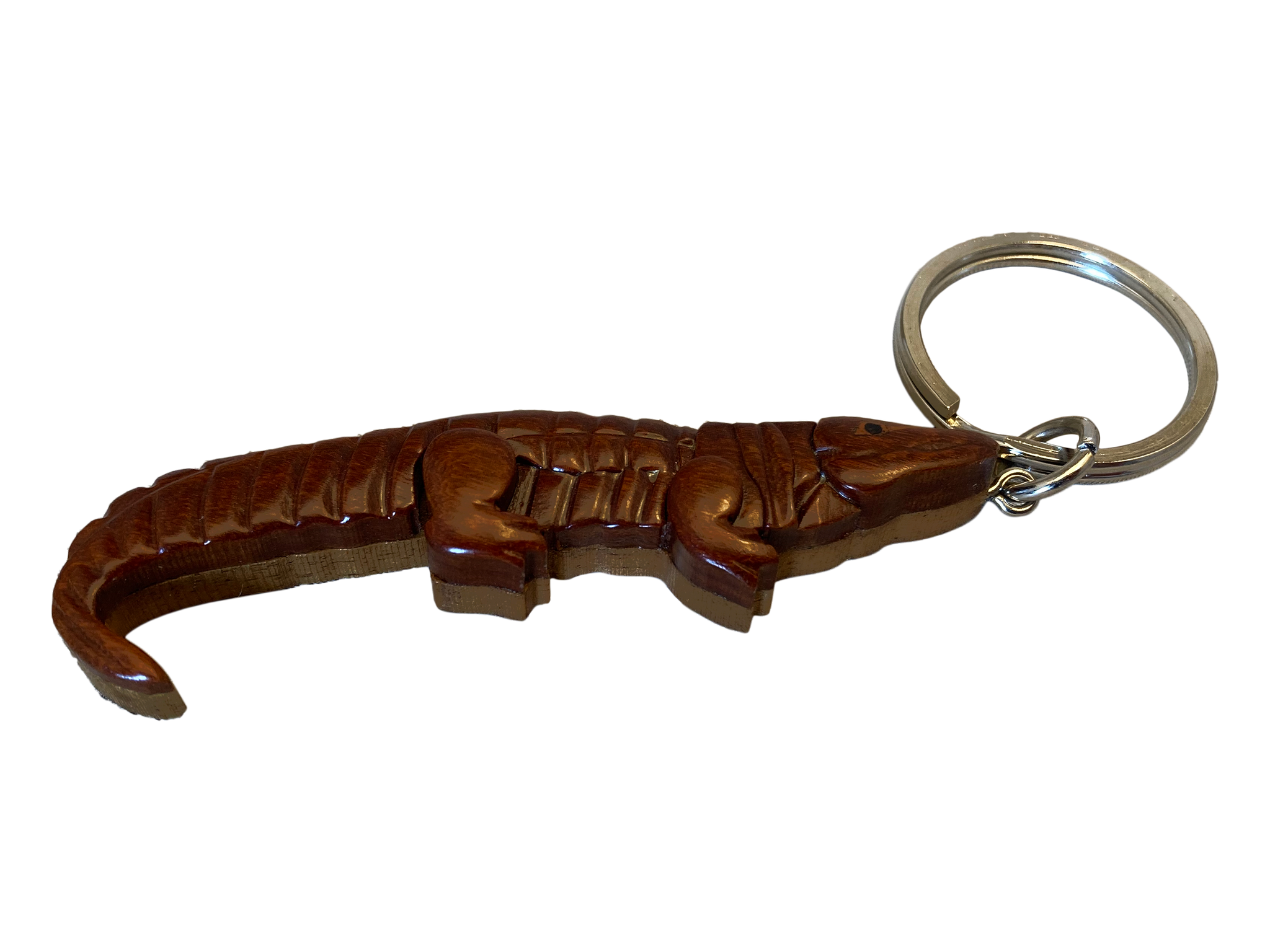 Wooden Alligator Keychain