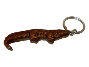 Wooden Alligator Keychain