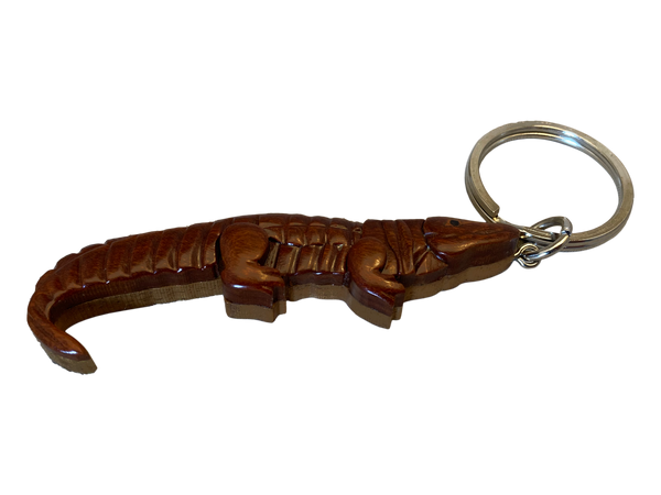 Wooden Alligator Keychain