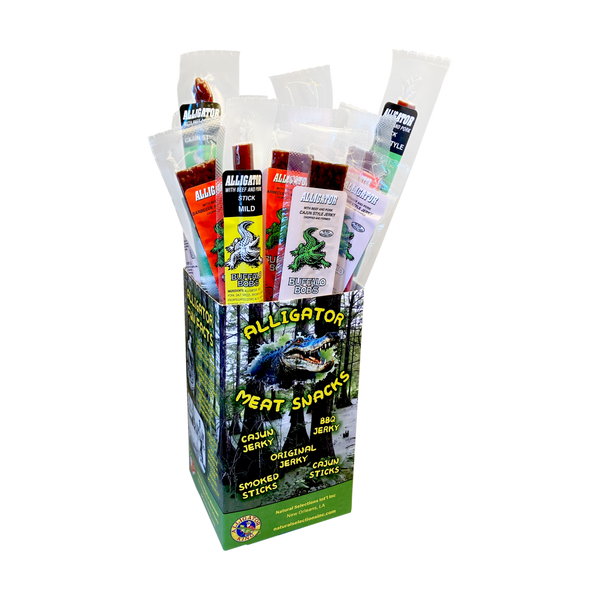 24 Piece Snack Pack - Single Flavor of any Exotic or Alligator Jerky or Stick