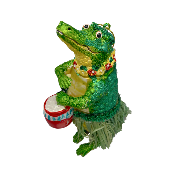 Collectible Glass Ornament - Grass Skirt and Bongo Drums