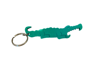 Alligator-shaped green metal alligator-shaped keyring