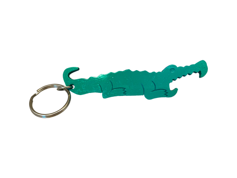 Alligator-shaped green metal alligator-shaped keyring