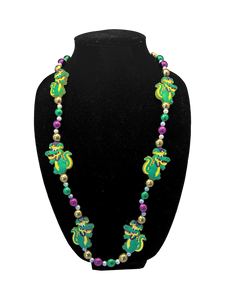 Mardi Gras Beads - 6 Light up Mardi Gras Alligator with crowns